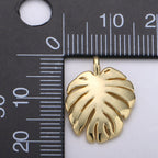 14k Gold Filled Monstera Charm Tropical Foliage Pendant Monstera Pendant Palm Leaf Pendant for Necklace Bracelet Component Supply D-682