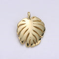 14k Gold Filled Monstera Charm Tropical Foliage Pendant Monstera Pendant Palm Leaf Pendant for Necklace Bracelet Component Supply D-682