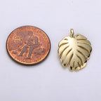 14k Gold Filled Monstera Charm Tropical Foliage Pendant Monstera Pendant Palm Leaf Pendant for Necklace Bracelet Component Supply D-682