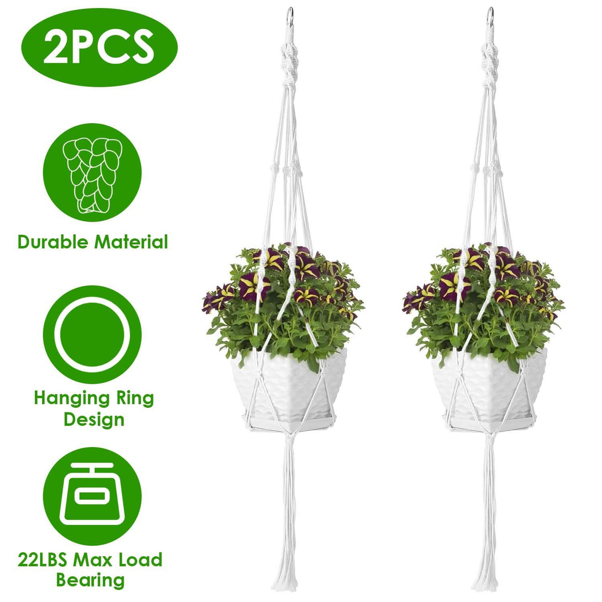 2-Piece: Plant Hanger Flowerpot Net Bag