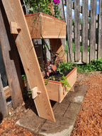 3-Tier Vertical Cedar Standing Planter Box