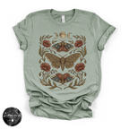 Harvest Moon Moth Tee | Celestial Botanical Moth Graphic T-Shirt