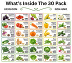 20-50 Varieties - Heirloom Vegetable & Herb Seed Vaults – USA Grown, Non-GMO - 10,000-50,000 Seeds