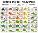 20-50 Varieties - Heirloom Vegetable & Herb Long-Term Seed Vault Bucket – USA Grown, Non-GMO - 10,000-50,000 Seeds