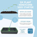 Chatelet Honeycomb Seed Starter Tray Set | Self Watering Design with 6 Germination Trays | Reusable Seed Starter Tray for Vegetables, Flowers, Microgreens | Made in USA
