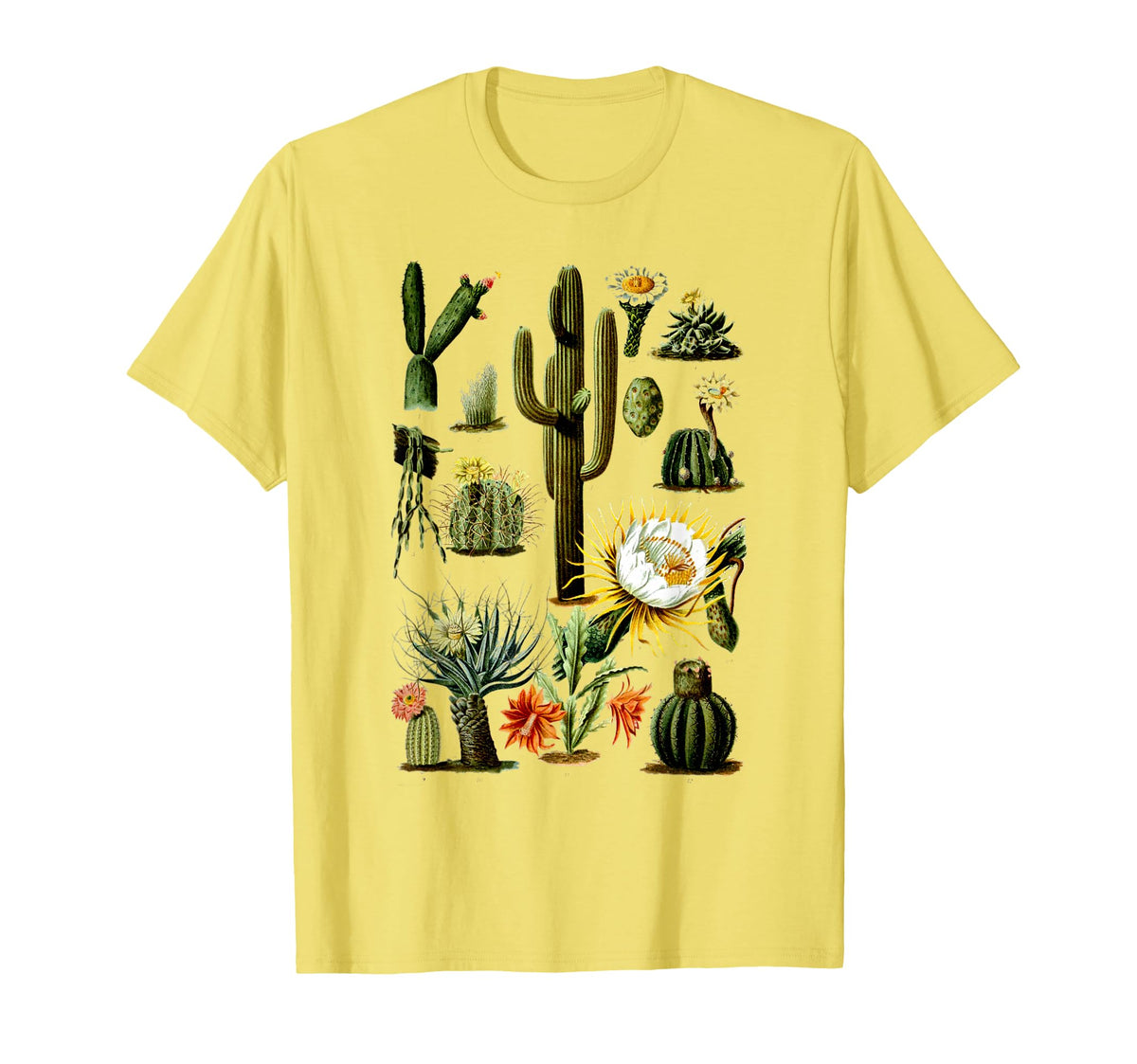 70S Boho Botany Botanical Cactus T-Shirt - Graphic Print for Adults