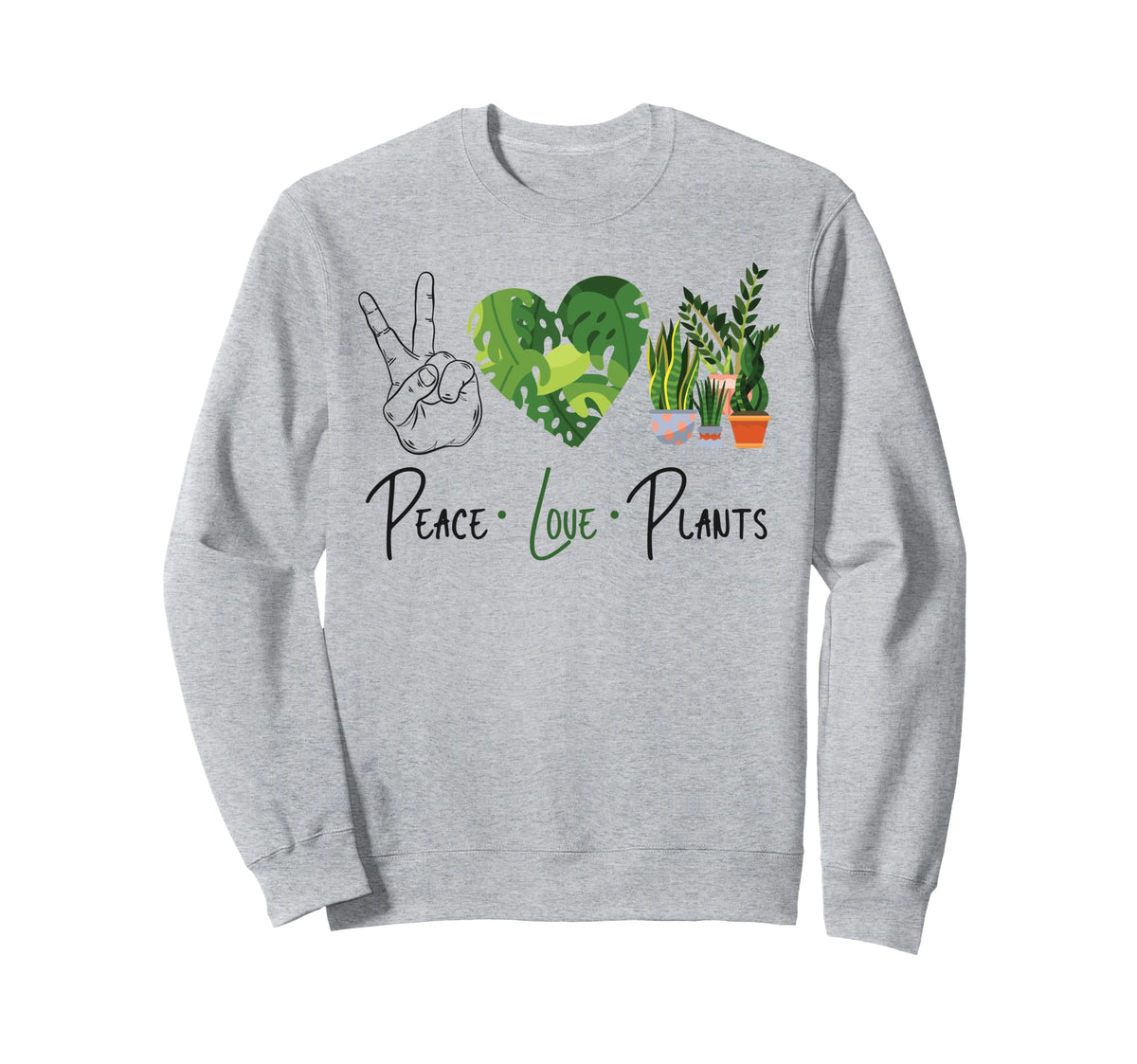 Plant Lover Gardening Peace Sweatshirt - Casual Everyday Wear Men Women