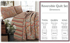Lara Paisley Vintage Rustic Bronze Country Fall Floral Copper Cotton Reversible Quilt Bedding Set