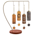 4-Piece Cosmic Bamboo Chime Set with Stand