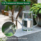 New 1.5L garden watering can, large-capacity detachable watering device, stainless steel long-spout home garden supplies