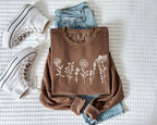 Wildflowers Botanical Garment Dyed Comfort Colors Sweatshirt