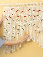 Ethereal Macrame Leaf Curtain Wall Hanging