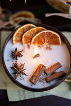 Coconut Candle Bowl – Custom Scented Fall Candle, Holiday Home Decor Gift