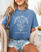 Keep growing Inspirational Christian Botanical Plant Nature Garment Dyed T Shirt