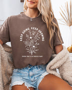 Keep growing Inspirational Christian Botanical Plant Nature Garment Dyed T Shirt
