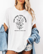Keep growing Inspirational Christian Botanical Plant Nature Garment Dyed T Shirt
