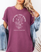 Keep growing Inspirational Christian Botanical Plant Nature Garment Dyed T Shirt