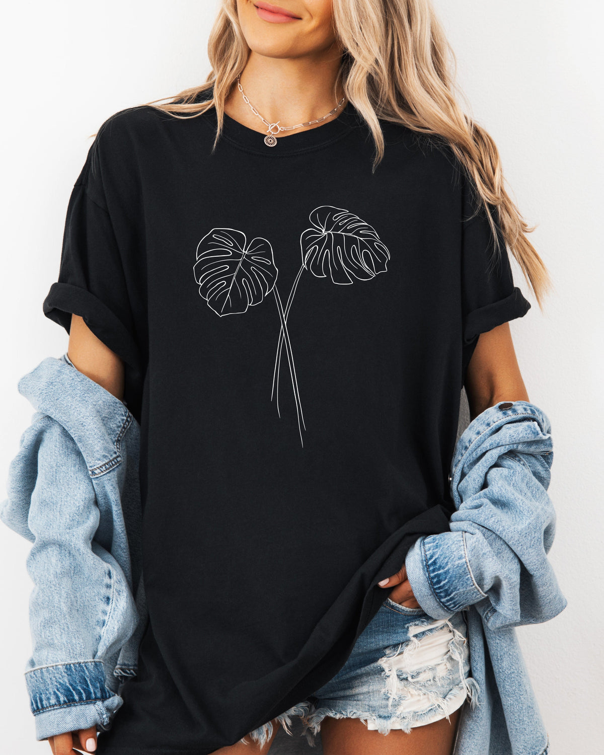 Monstera botanical Comfort Colors T Shirt (Monstera 2 leaves)