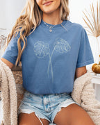 Monstera botanical Comfort Colors T Shirt (Monstera 2 leaves)