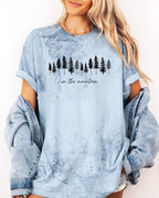 On the mountain Tree Botanical Plant Nature Camping Adventure Garment Dyed T Shirt