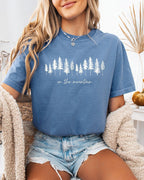 On the mountain Tree Botanical Plant Nature Camping Adventure Garment Dyed T Shirt