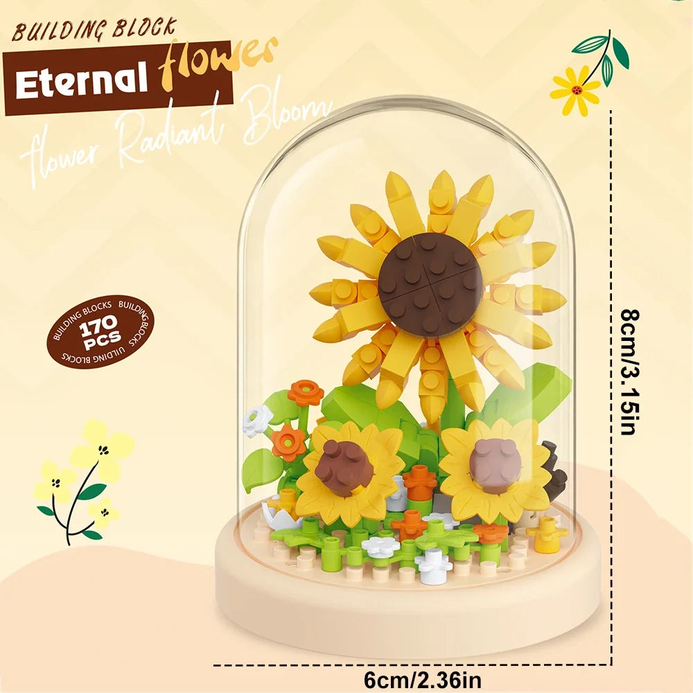 DIY Micro Flower Building Blocks – Mini Bricks Eternal Flowers Home Decoration Puzzle Toy
