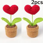 Hook Woven Finished Small Potted Plant Simulation Flower Potted Plant Flower Decoration Creative Gift Ornament