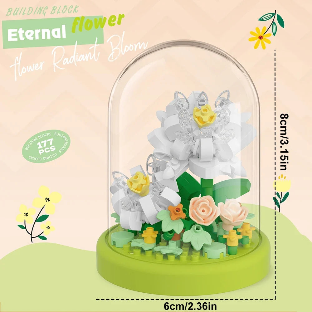 DIY Micro Flower Building Blocks – Mini Bricks Eternal Flowers Home Decoration Puzzle Toy