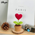 Hook Woven Finished Small Potted Plant Simulation Flower Potted Plant Flower Decoration Creative Gift Ornament