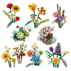 Romantic Roses, Sunflowers, and Daffodils Building Blocks – Classic Mini Bricks Garden House Model Kit for Kids