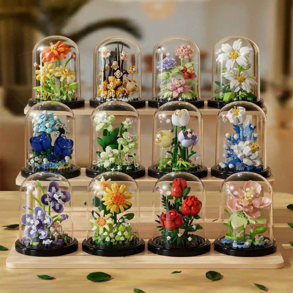 DIY Micro Flower Building Blocks – Mini Bricks Eternal Flowers Home Decoration Puzzle Toy