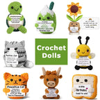 Cute Handmade Crochet Dolls Handmade Knitted Animals Fruit Plant Ornament Positive Energy Crochet Doll for Students Christmas