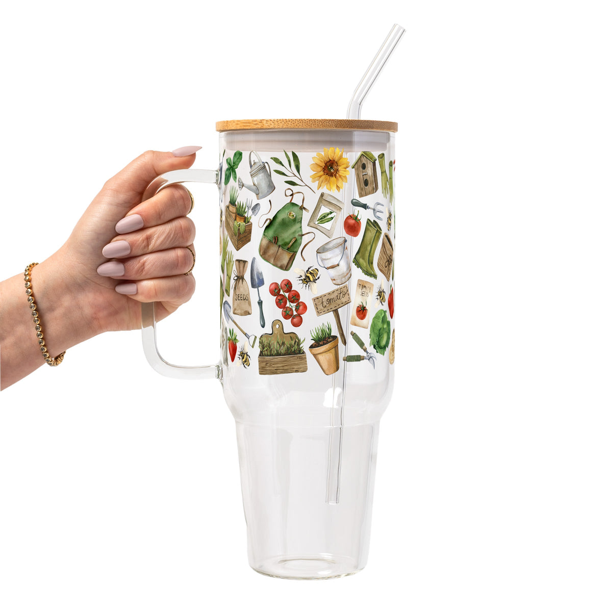 Garden Girl Glass Cups