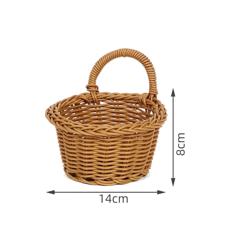 Wall-mounted Vegetable Basket Fruit and Sundry Basket Weave Storage Basket Kitchen Storage Home Decoration