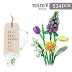 Romantic Roses, Sunflowers, and Daffodils Building Blocks – Classic Mini Bricks Garden House Model Kit for Kids
