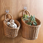 Wall-mounted Vegetable Basket Fruit and Sundry Basket Weave Storage Basket Kitchen Storage Home Decoration