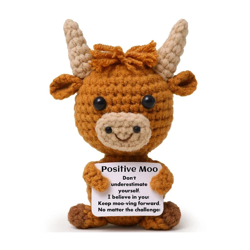 Cute Handmade Crochet Dolls Handmade Knitted Animals Fruit Plant Ornament Positive Energy Crochet Doll for Students Christmas