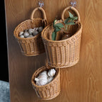 Wall-mounted Vegetable Basket Fruit and Sundry Basket Weave Storage Basket Kitchen Storage Home Decoration
