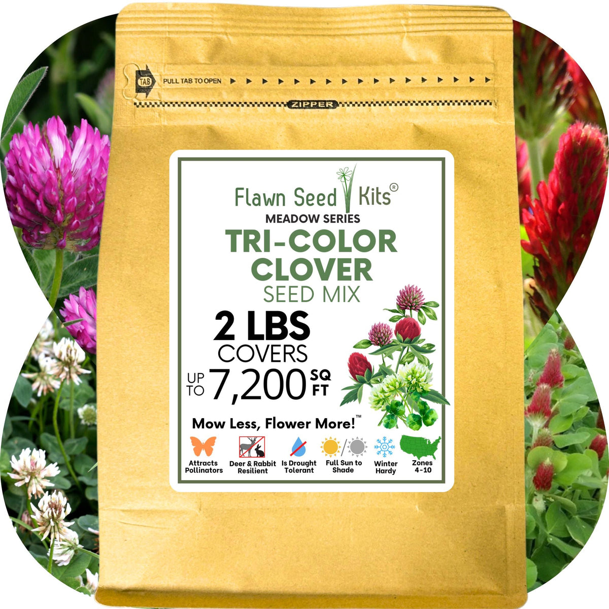 Tri-Color Clover Seed Blend