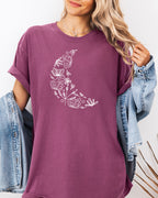 The Moon made of Flowers Nature botanical Garment Dyed T Shirt