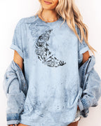 The Moon made of Flowers Nature botanical Garment Dyed T Shirt