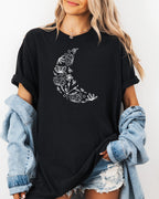 The Moon made of Flowers Nature botanical Garment Dyed T Shirt