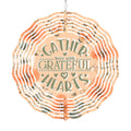 Gather Here with Grateful Hearts Orange Thanksgiving Wind Spinner Outdoor Decor