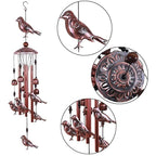 Bird Wind Chimes Waterproof Metal Wind Bells With Aluminum Tubes Bells Deep Tone Memorial Wind Chimes with Hook Smooth Melodic Tones Copper Antique Wind Chime Wall Hanging Home Decoration Romantic Wind Chime For Home