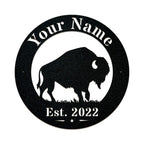 Bison Circle Monogram Sign