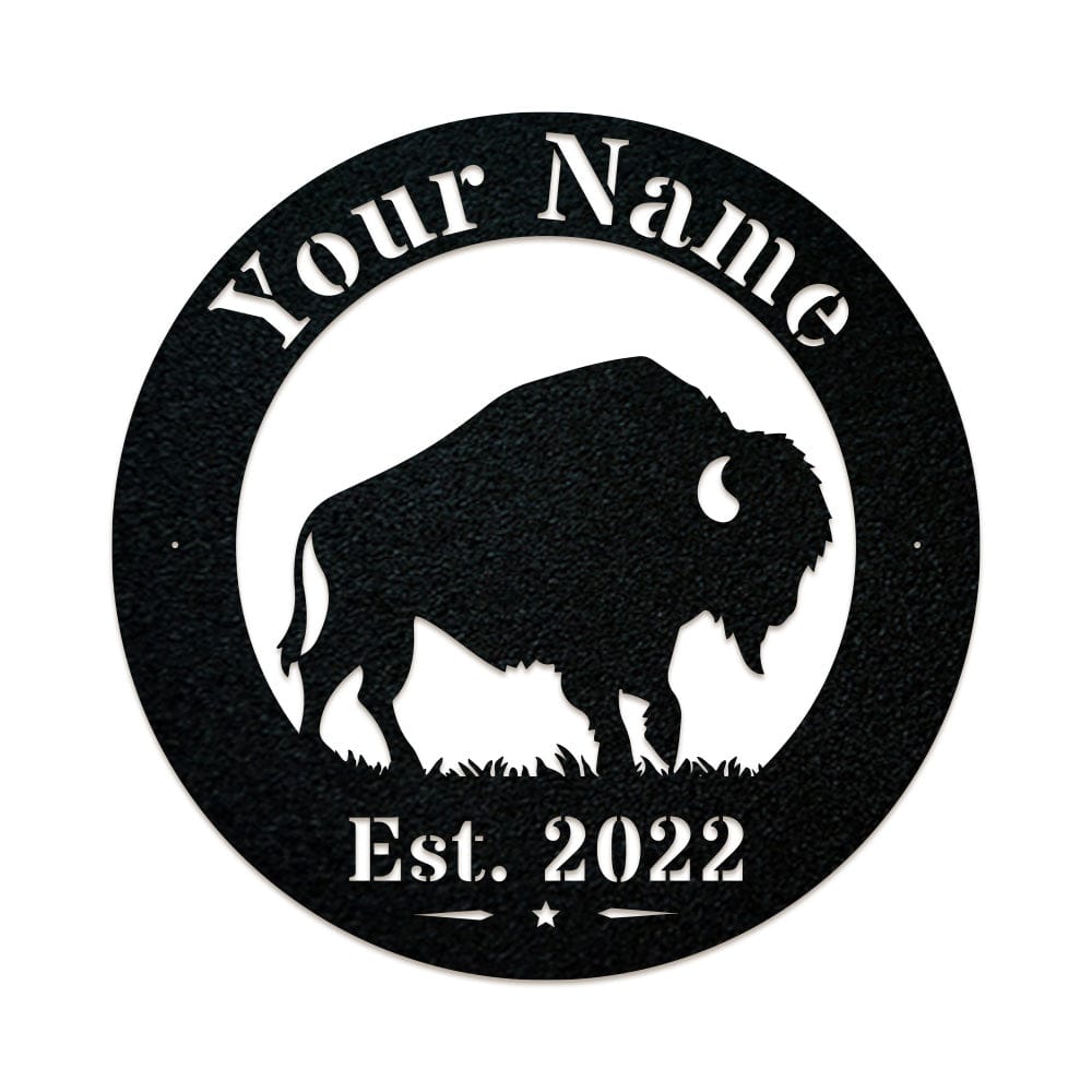 Bison Circle Monogram Sign