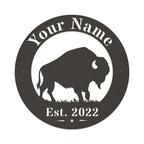 Bison Circle Monogram Sign