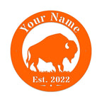 Bison Circle Monogram Sign