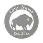 Bison Circle Monogram Sign
