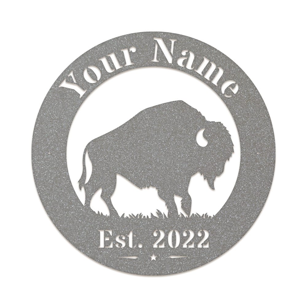Bison Circle Monogram Sign